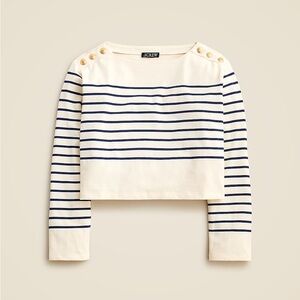 J. Crew Women's Striped Sweater - Navy and White